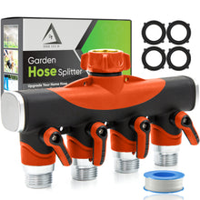 Load image into Gallery viewer, Hose Splitter 4 Way, Heavy Duty Metal Connector, Garden Hose Splitter