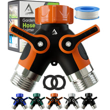 Load image into Gallery viewer, Hose Splitter 2 Way, Heavy Duty Metal Connector, Garden Hose Splitter