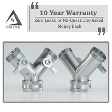 Load image into Gallery viewer, Heavy Duty 2 Way Hose Splitter (Superior Durability Nickel Plated Brass)