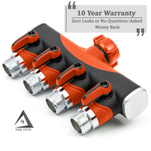 Load image into Gallery viewer, Hose Splitter 4 Way, Heavy Duty Metal Connector, Garden Hose Splitter
