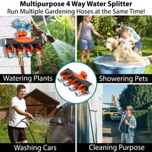 Load image into Gallery viewer, Hose Splitter 4 Way, Heavy Duty Metal Connector, Garden Hose Splitter