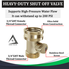 Load image into Gallery viewer, Heavy Duty Brass Shut Off Valve, Garden Connector for Outdoor Lawn