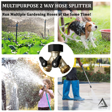 Load image into Gallery viewer, Heavy Duty 2 Way Hose Splitter (Premium Brass for Superior Durability)