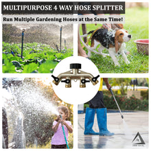 Load image into Gallery viewer, Heavy Duty 4 Way Hose Splitter (Premium Brass for Superior Durability)