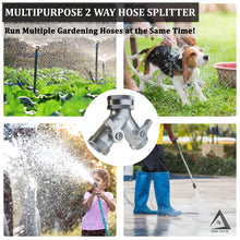 Load image into Gallery viewer, Heavy Duty 2 Way Hose Splitter (Superior Durability Nickel Plated Brass)