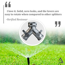 Load image into Gallery viewer, Heavy Duty 2 Way Hose Splitter (Superior Durability Nickel Plated Brass)