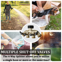 Load image into Gallery viewer, Heavy Duty 4 Way Hose Splitter (Premium Brass for Superior Durability)