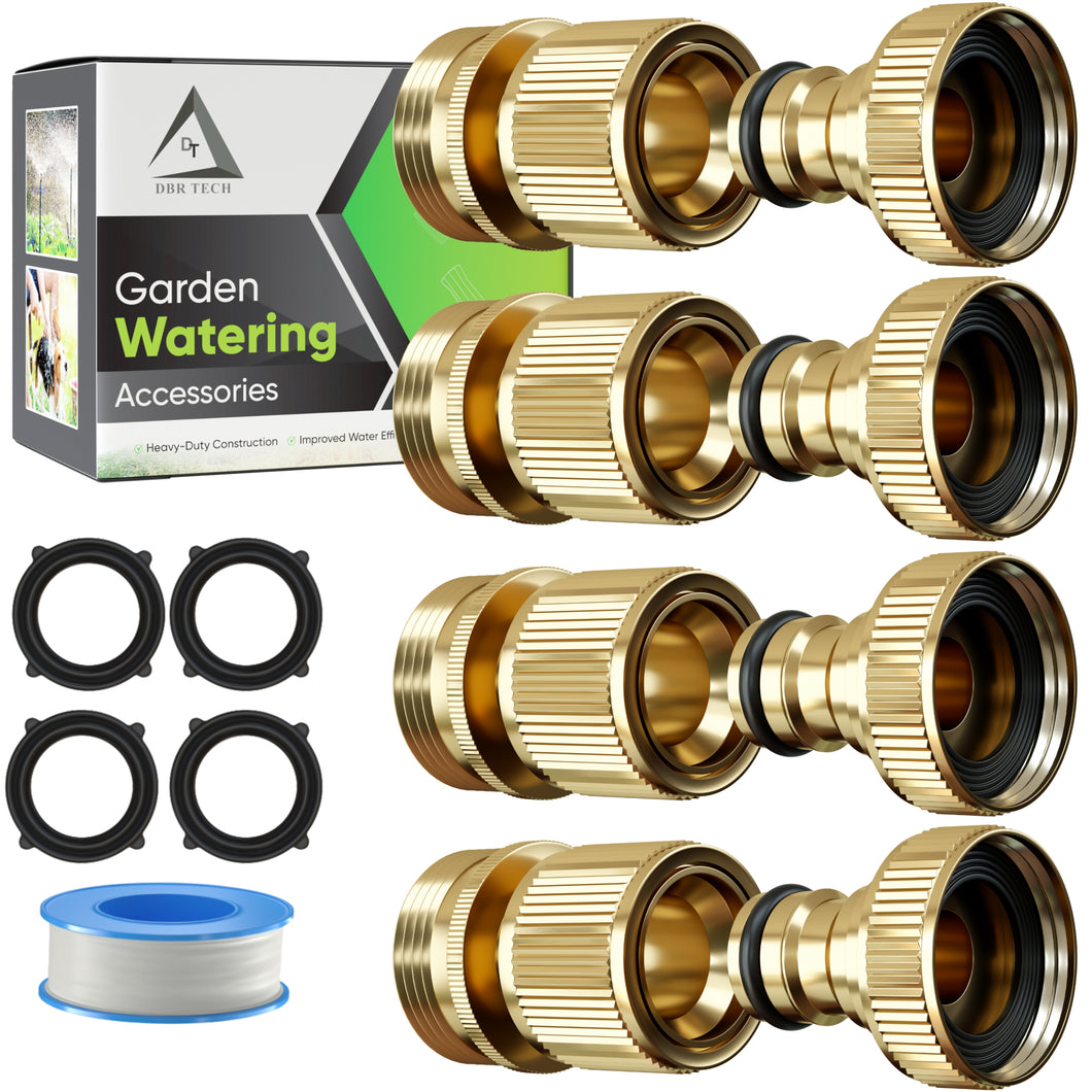 Quick Connect Garden Hose Fittings, Male and Female Solid Brass Adapter