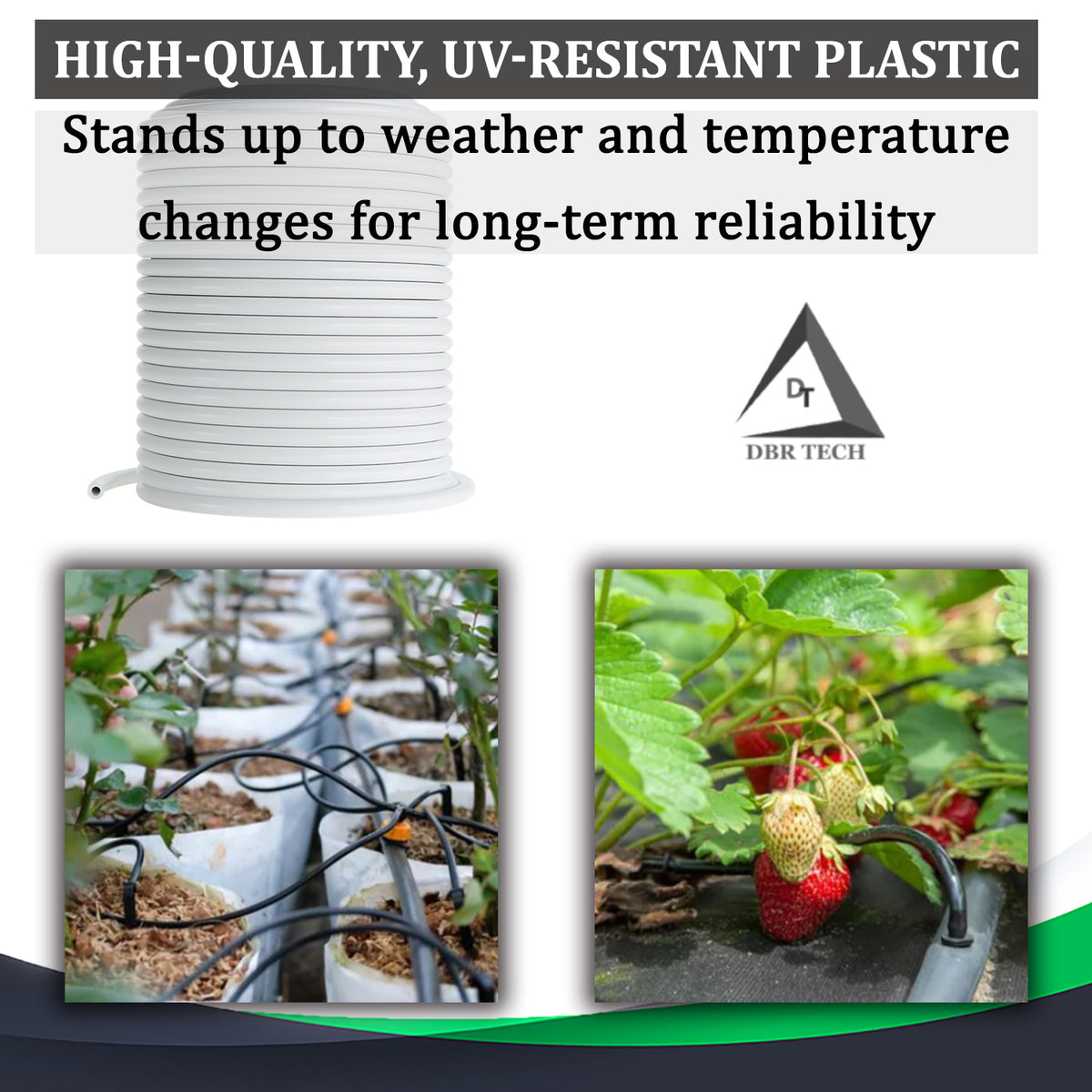 1/4 Drip Irrigation Tubing, 200 Feet, Flexible PVC Plastic Drip Irriga ...