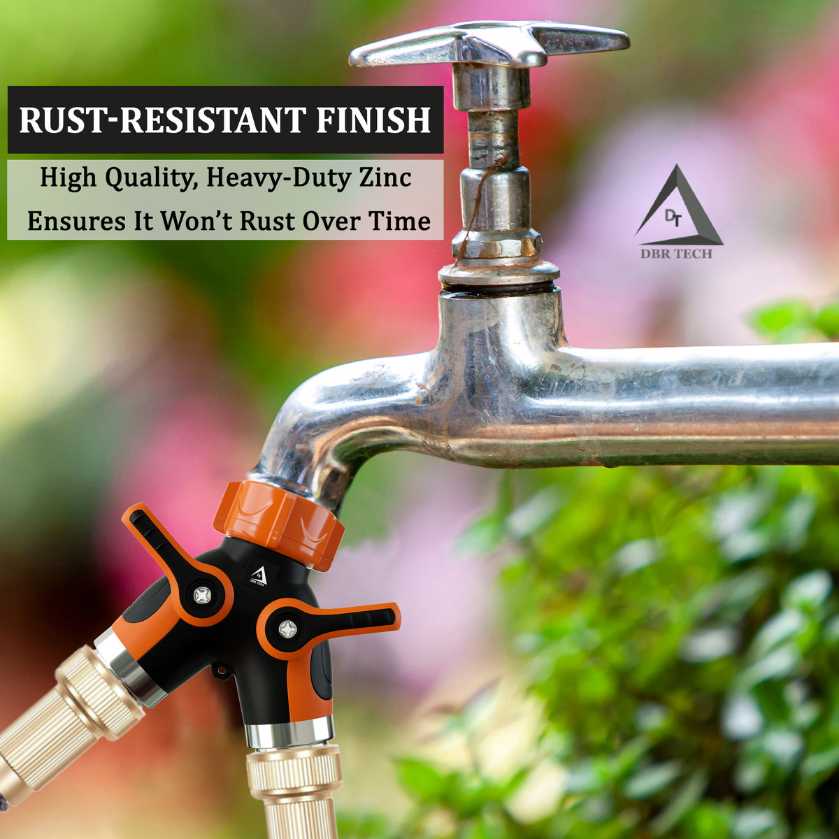 Hose Splitter 2 Way, Heavy Duty Metal Connector, Garden Hose Splitter ...