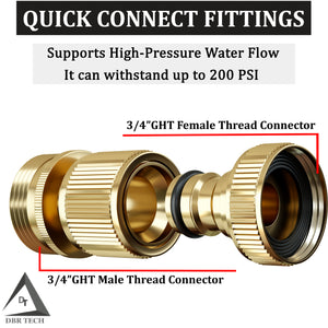 Quick Connect Garden Hose Fittings, Male and Female Solid Brass Adapter