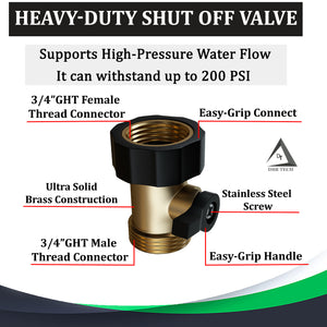 Heavy Duty Shut Off Valve (Premium Brass for Superior Durability)