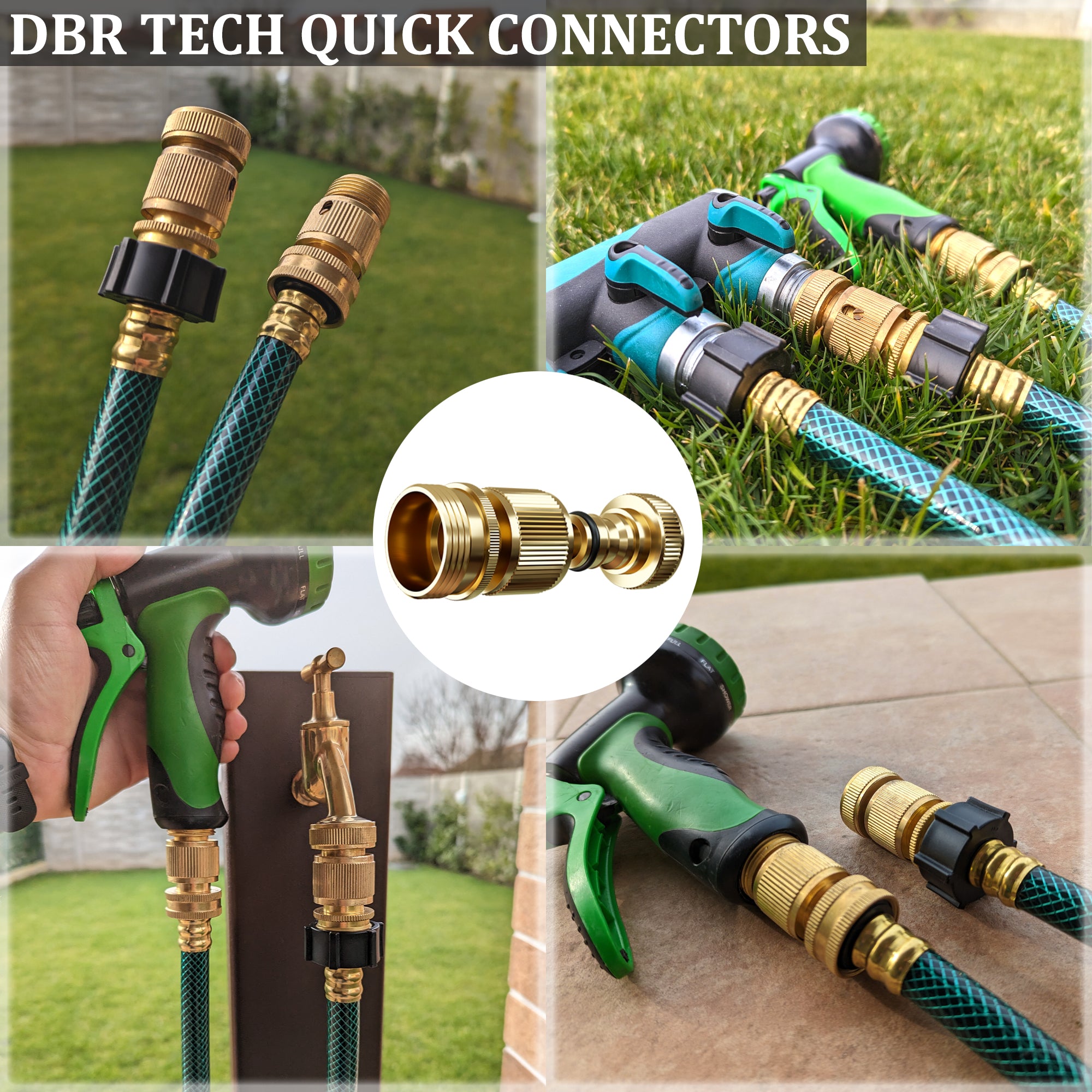 Adapter For Quick Connection Quick Connect Garden Hose Fittings, Male and Female Solid Brass Adapte ...