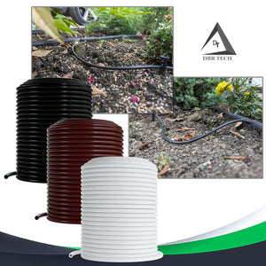 1/4 Drip Irrigation Tubing, 200 Feet, Flexible PVC Plastic Drip Irrigation, Black